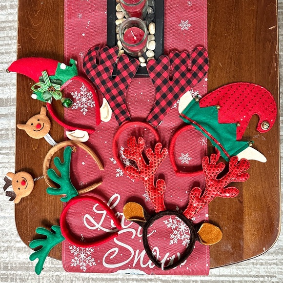 Other - Kids Christmas Reindeer Elf Headbands Set of 6 Holiday Party Costume Accessories